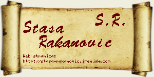 Staša Rakanović vizit kartica